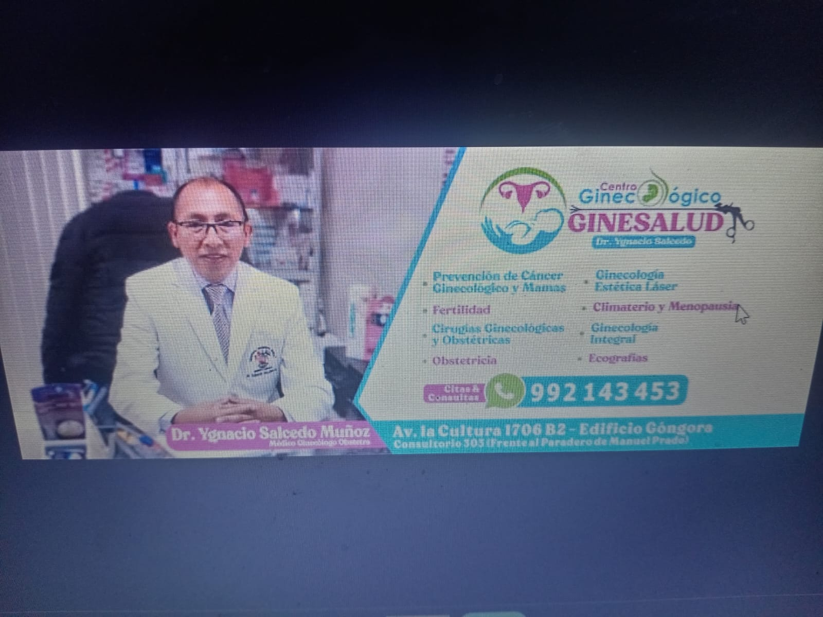 Dr. Ygnacio Salcedo Muñoz en consultorio
